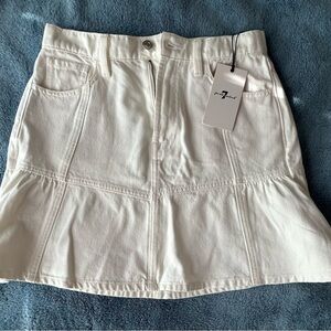 7 For All Mankind - Denim Peplum Miniskirt